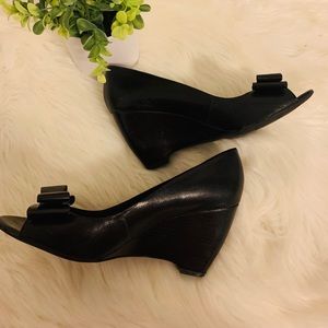 Franco Sarto Open Toe Bow Wedge Sz 8